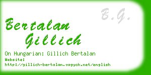 bertalan gillich business card